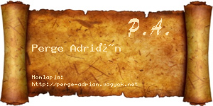 Perge Adrián névjegykártya