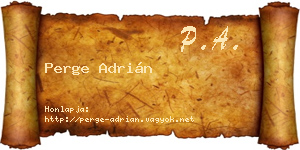 Perge Adrián névjegykártya